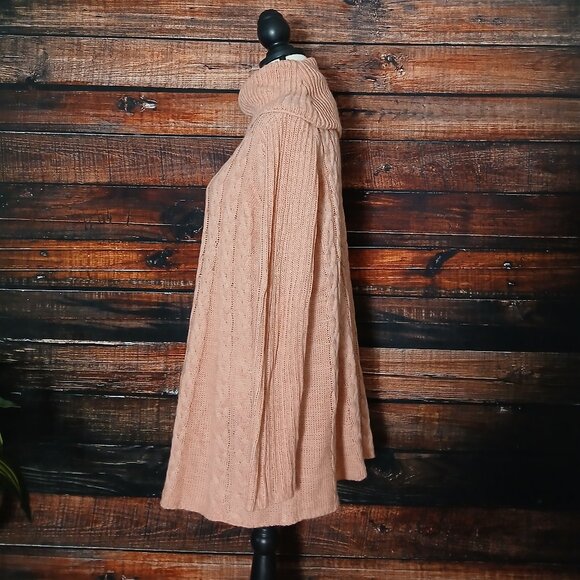 St Johns Bay Tunic Sweater Size L Pink Cable Knit Cowl Neck Long - Picture 5 of 9